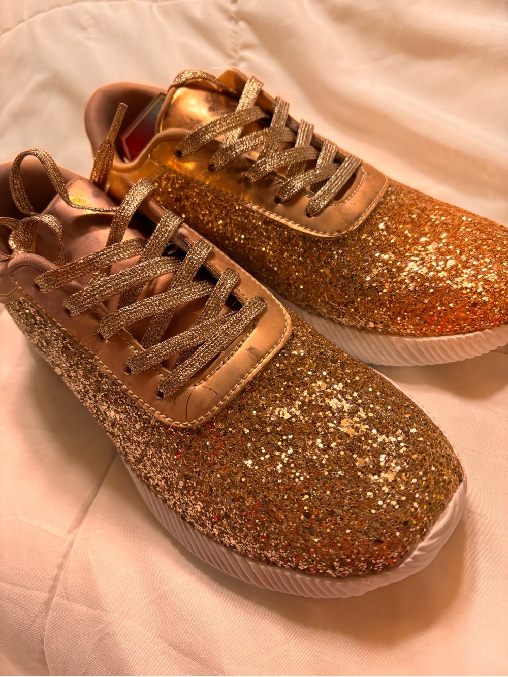 Gold Glitter Women's Fashion Sneakers